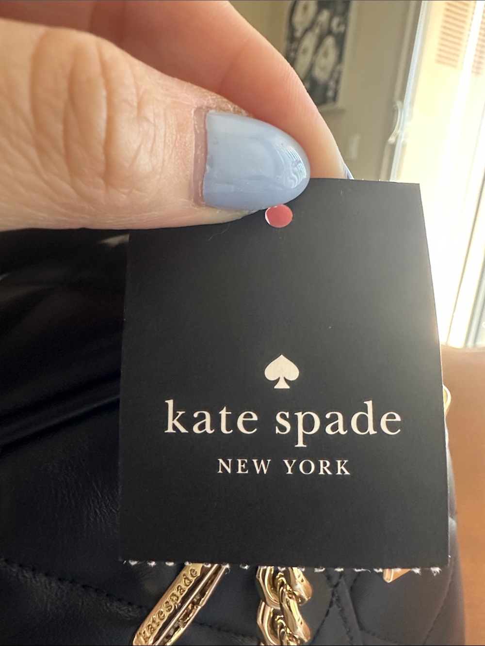 kate spade Black Quilted Leather Vanity Crossbody with Gold Chain - BRAND NEW!!! - Picture 2 of 6